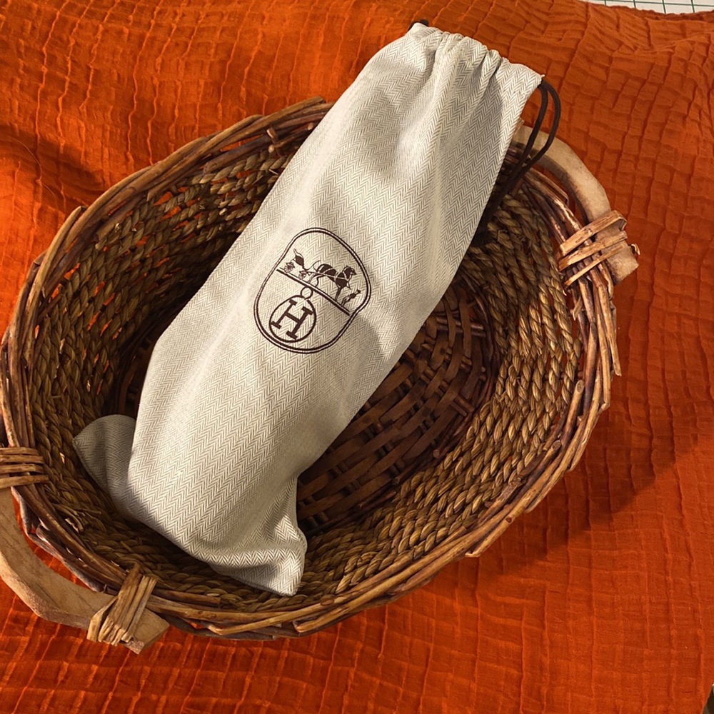 Genuine Hermes Herringbone Drawstring Dust Bag